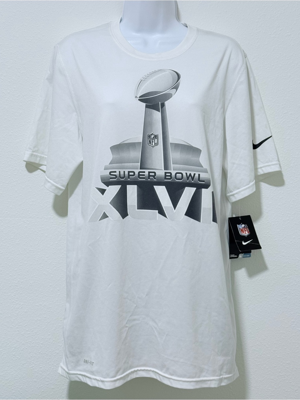 white nike super bowl xlvii dri fit tee